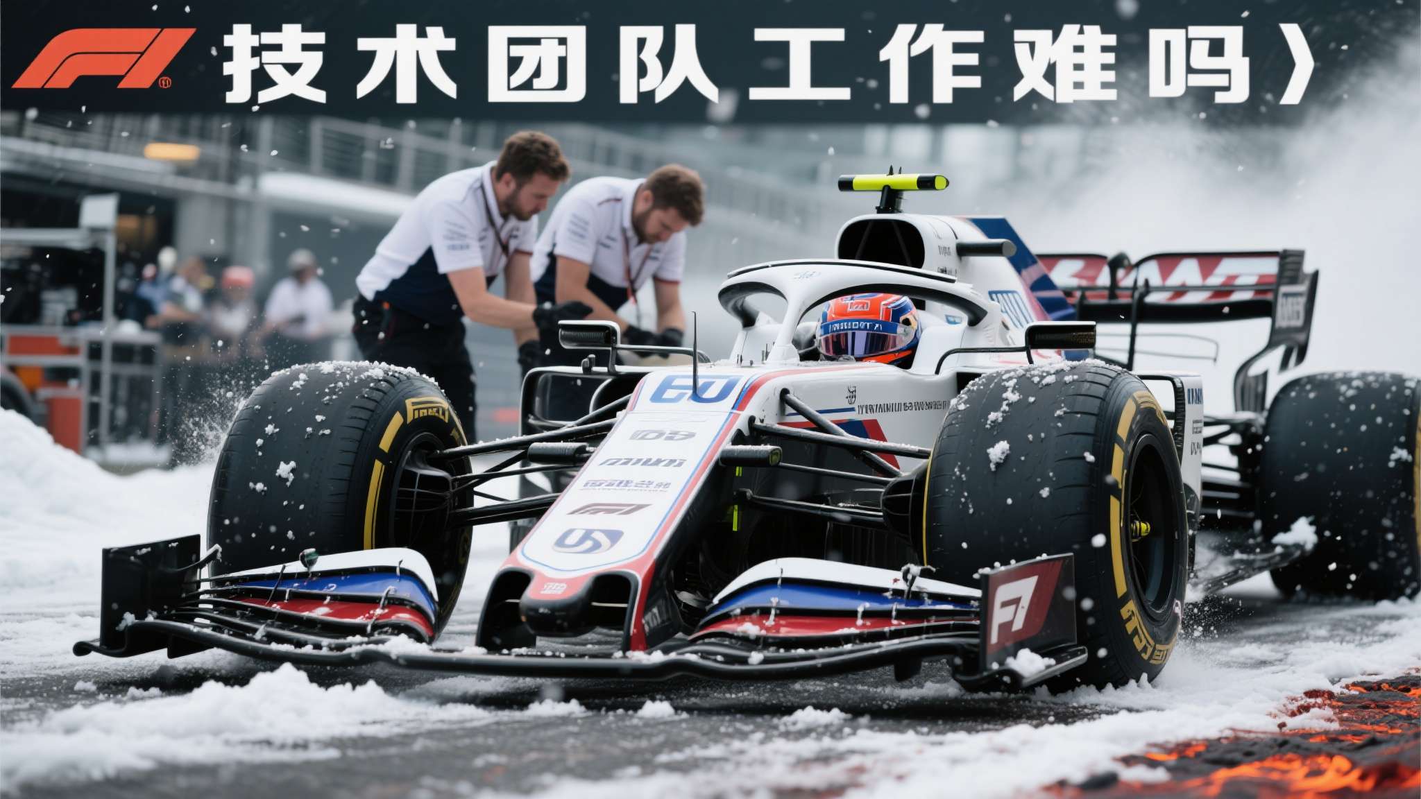F1赛车队工作人员的练习，不容易啊